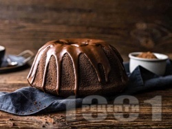 Лесен и бърз какаов сладкиш / кекс с шоколадова глазура - снимка на рецептата